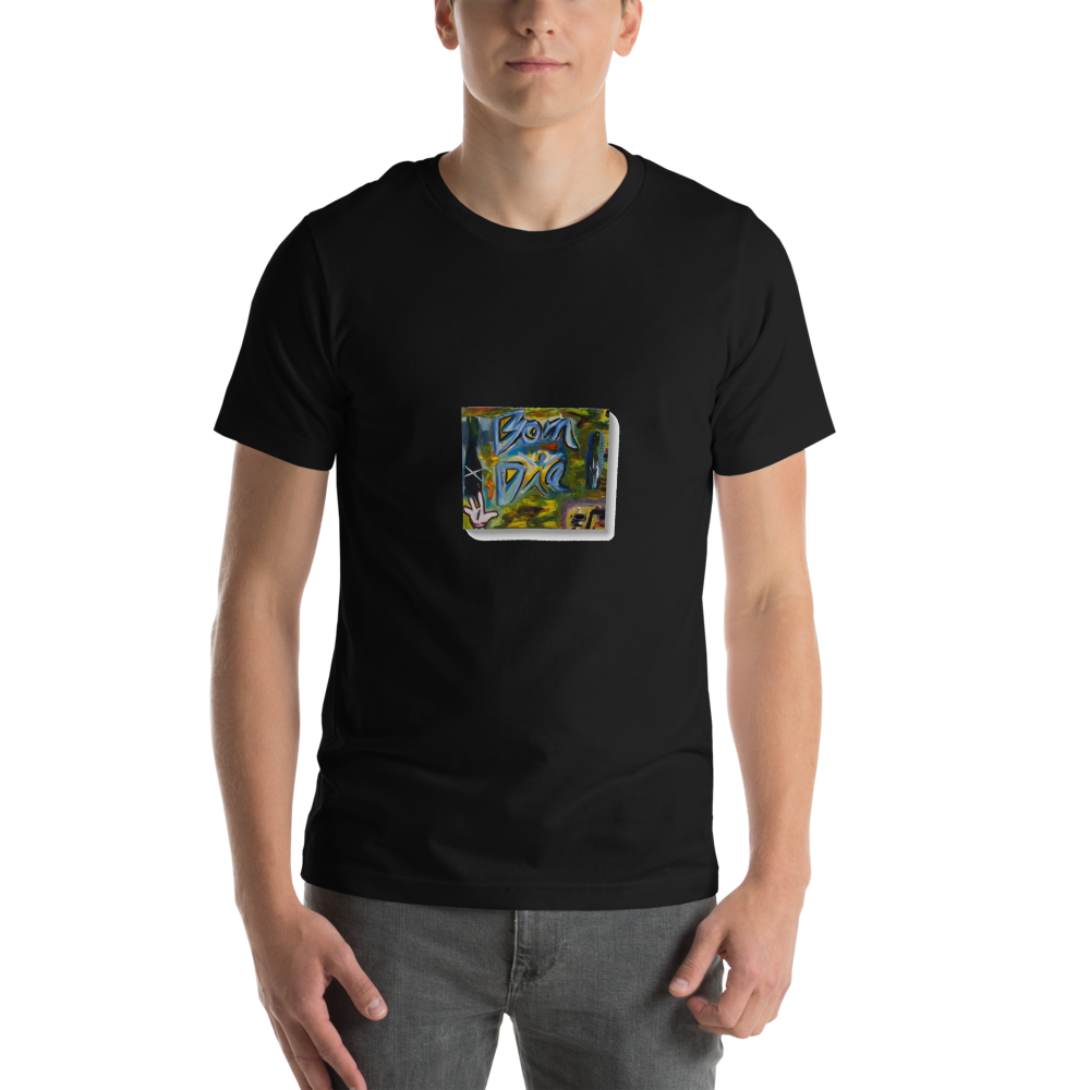 Bom Dia — Black T-Shirt Mockup