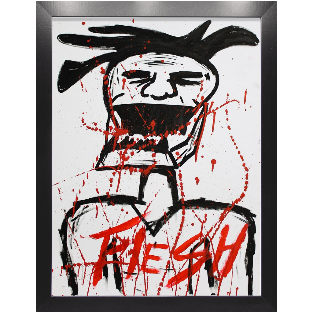 Jin Kazama Vibes - Acrylic on Paper Pre-framed - (18x24) Paper Print - Artwork