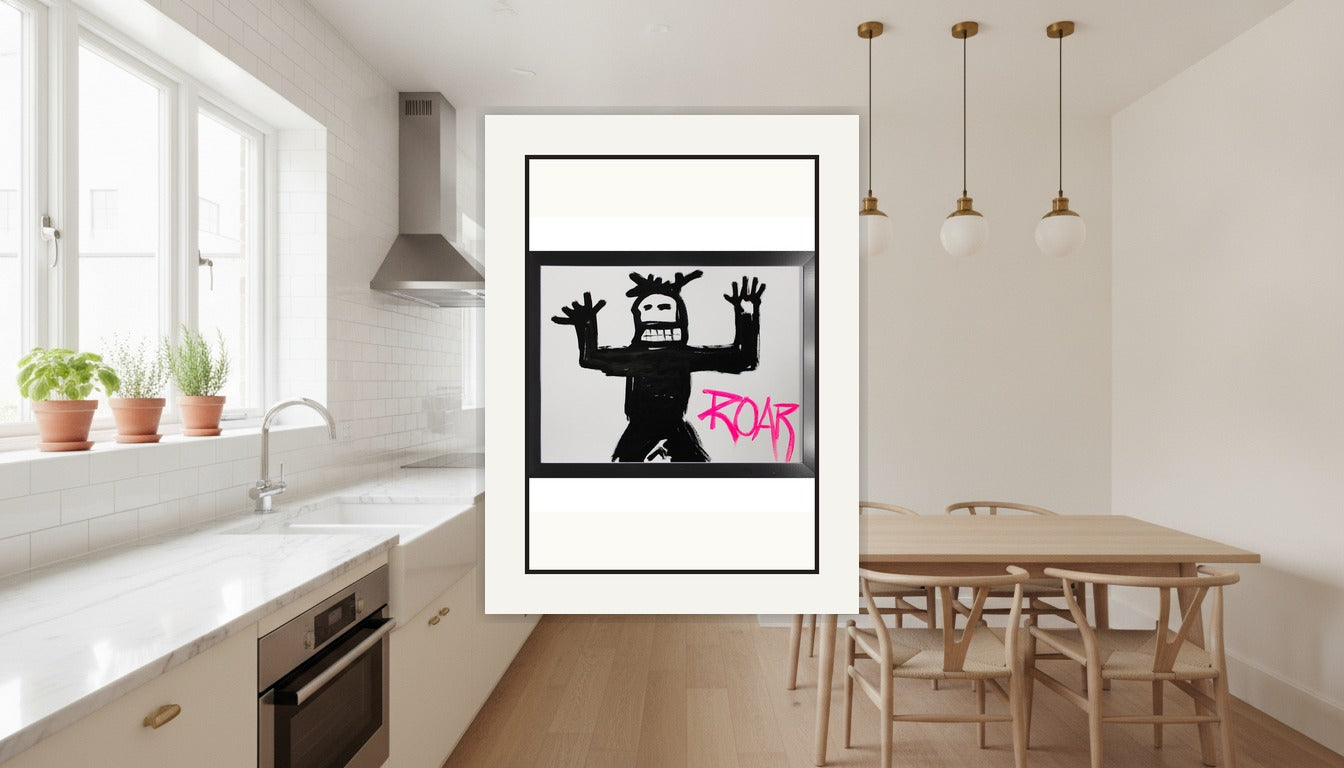 ROAR - Acrylic on Paper Pre-framed - (18x24) Paper Print