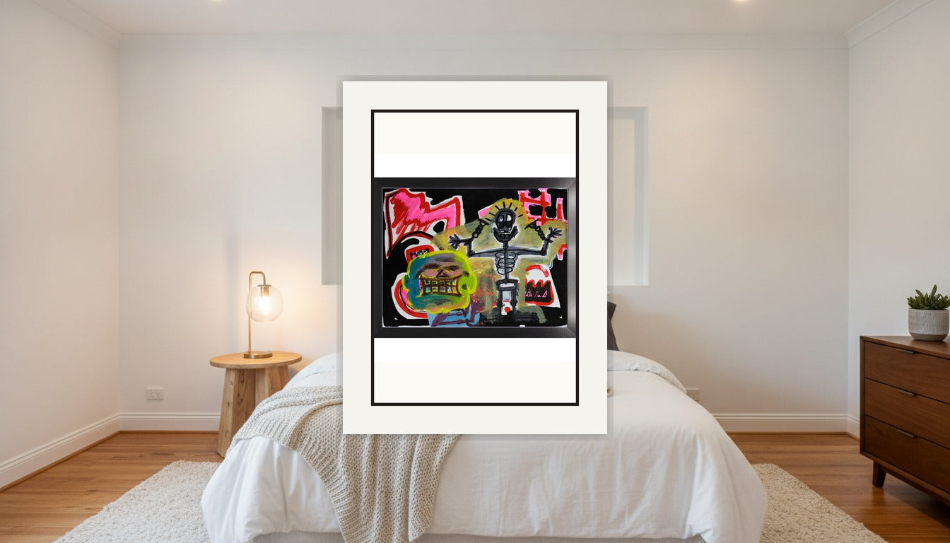 Shackled - Acrylic & Oil on Paper Pre-framed - (18x24) Paper Print
