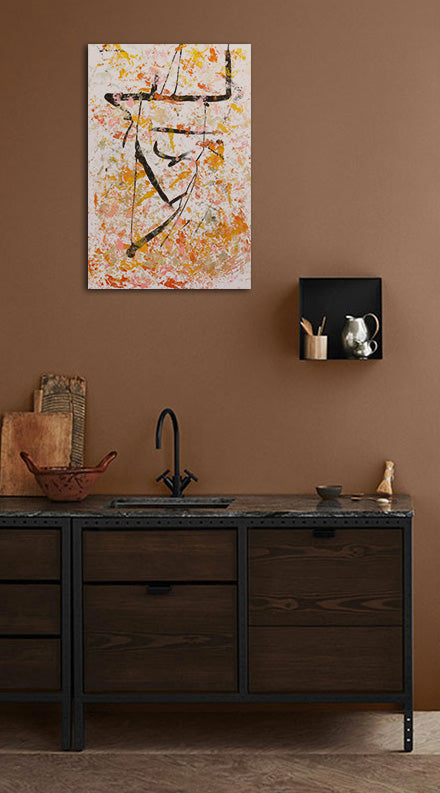 Apricot Hues - Acrylic on Canvas Wrap - Deego Design