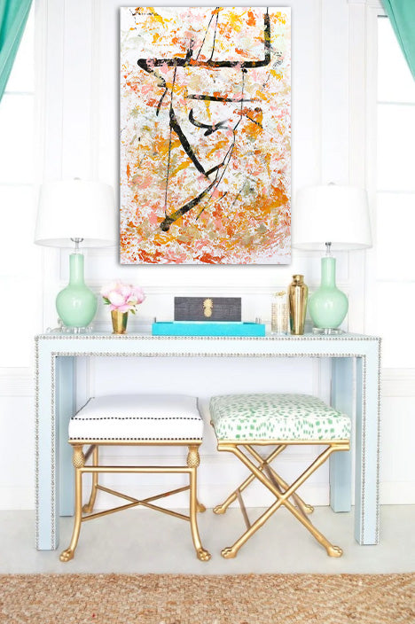 Apricot Hues - Acrylic on Canvas Wrap - Deego Design