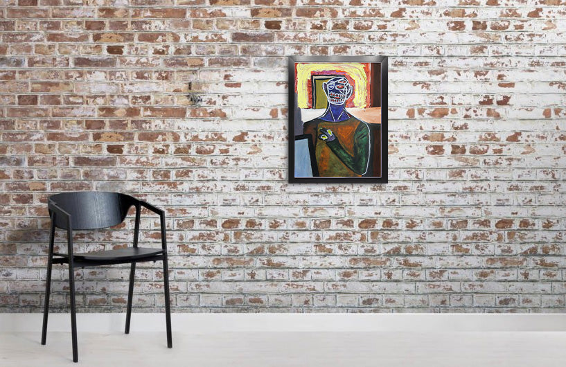 Bard of Avon - Oil on Paper Pre-framed - Deego Design