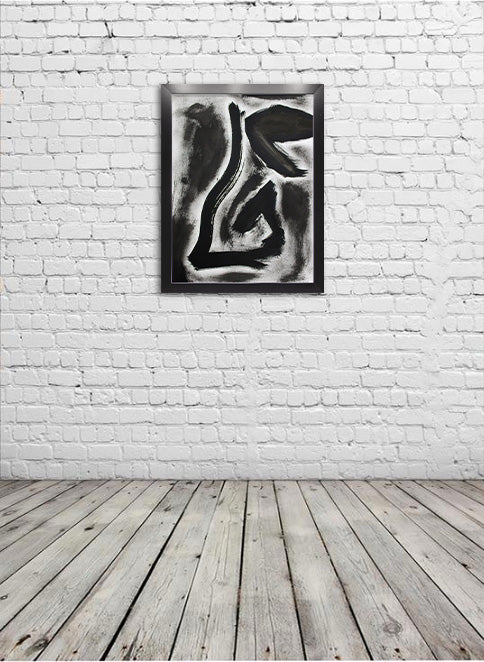 Concernment - Acrylic on Paper Pre-framed - Deego Design