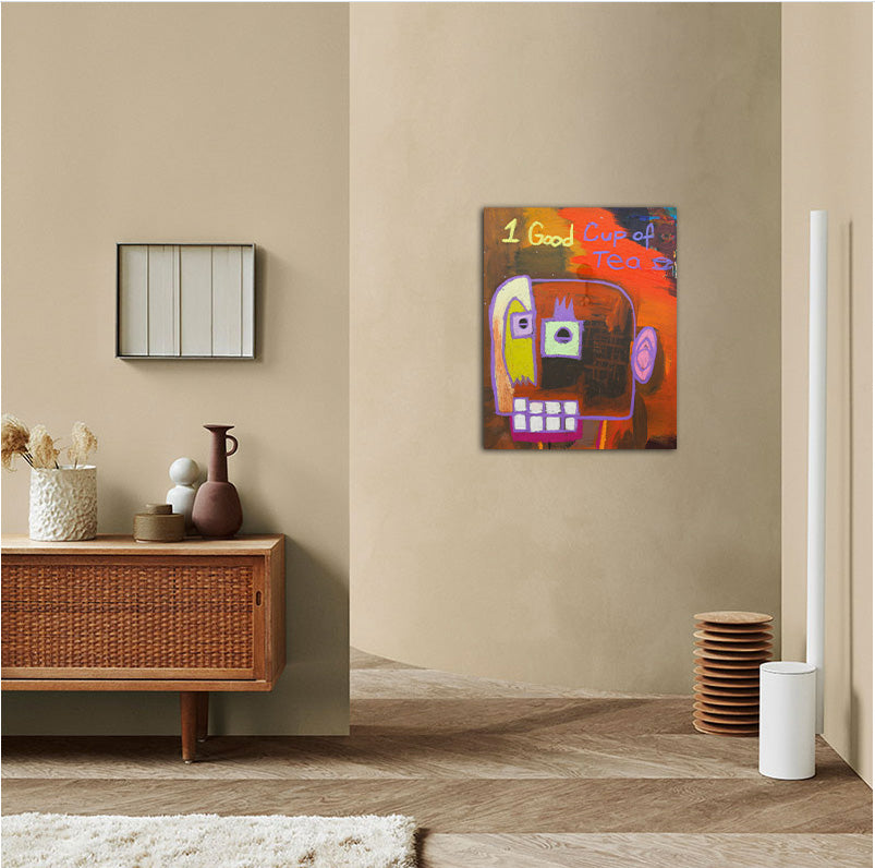 Cup of Tea - Acrylic & Oil on Canvas Wrap - Deego Design