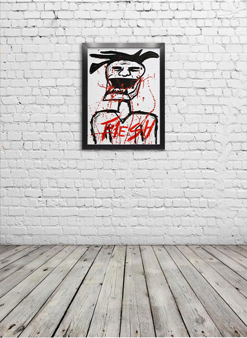 Jin Kazama Vibes - Acrylic on Paper Pre-framed - Deego Design