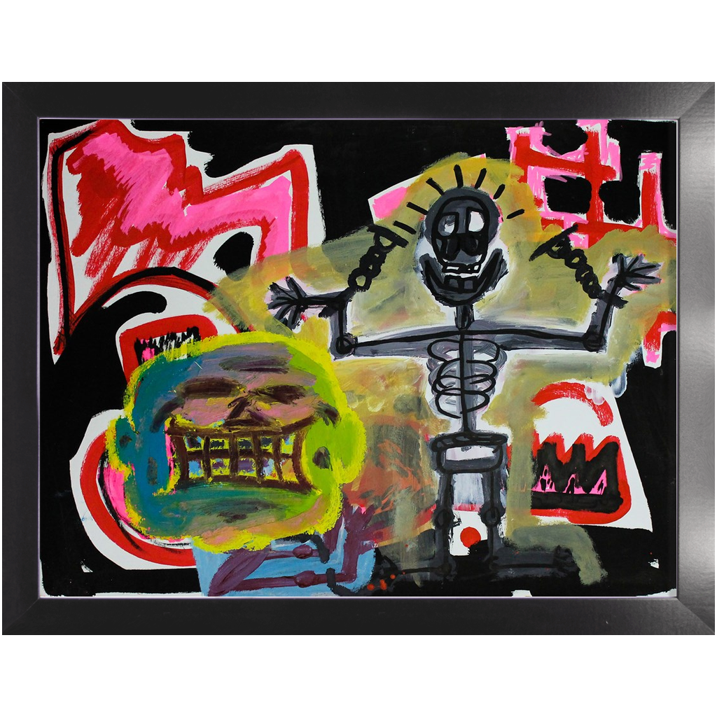 Shackled - Acrylic & Oil on Paper Pre-framed - Deego Design
