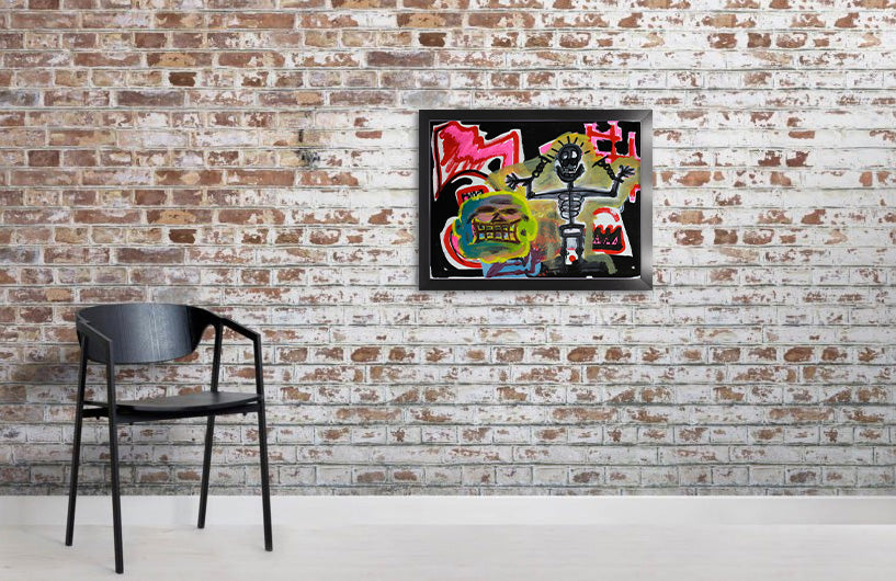 Shackled - Acrylic & Oil on Paper Pre-framed - Deego Design