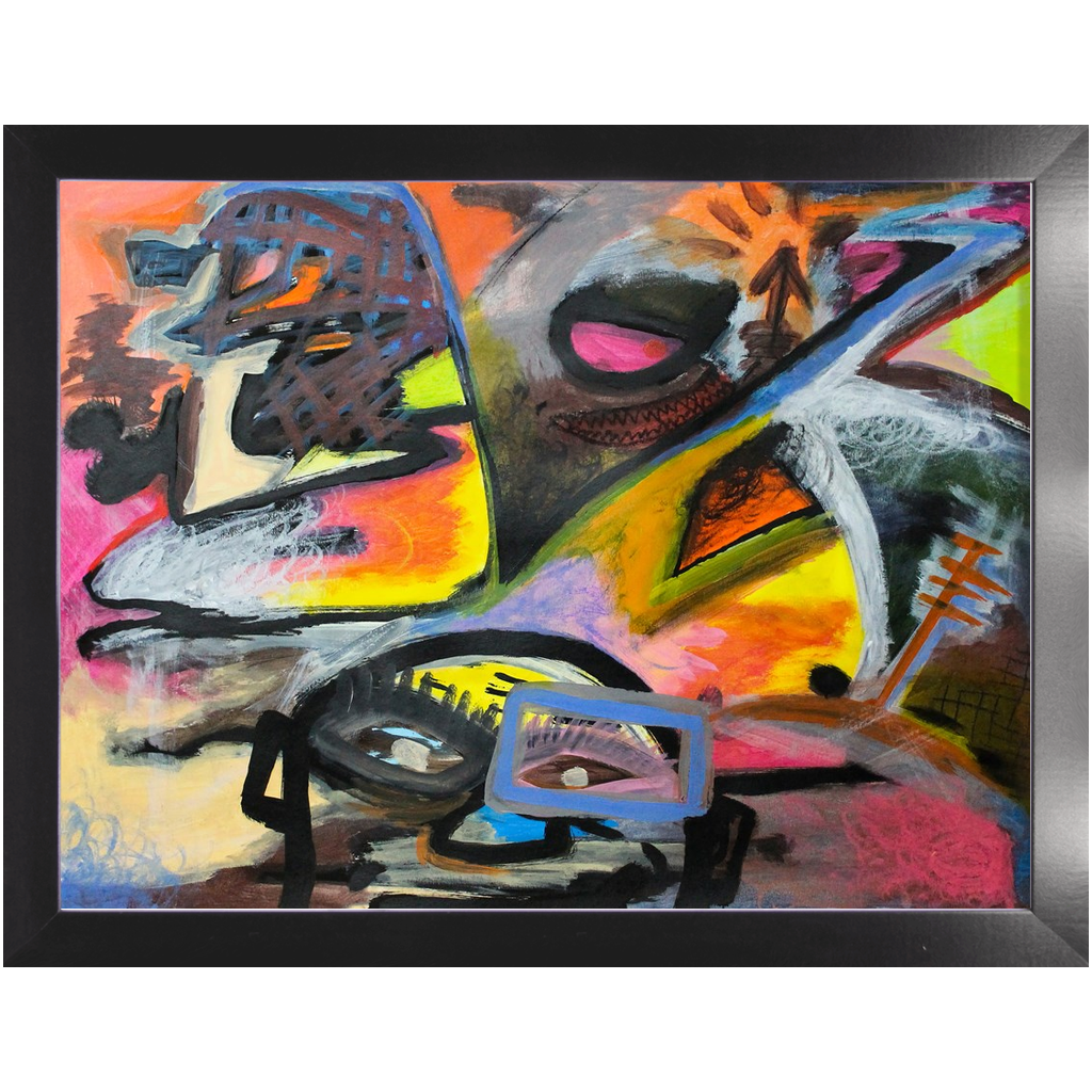 Space Nerd - Oil on Paper Pre-framed - Deego Design