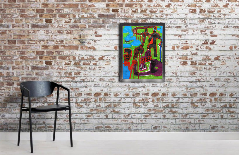 The Wanderer - Oil on Paper Pre-framed - Deego Design