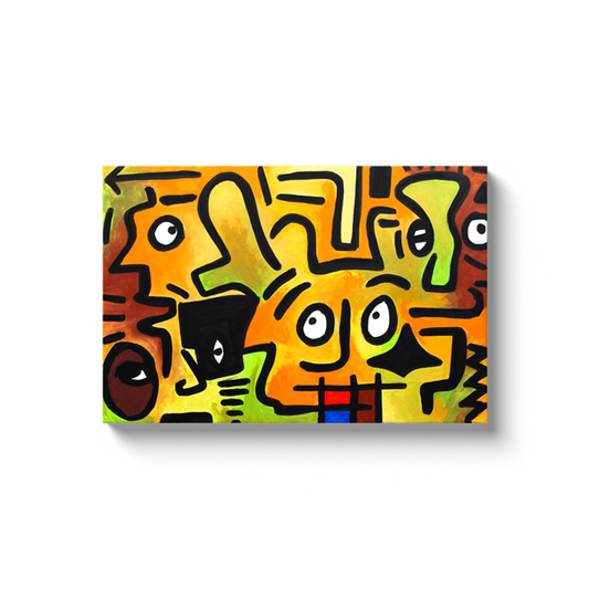 Archetype 144, original abstract painting by Deego with Blue, Silver, Black, Magenta.