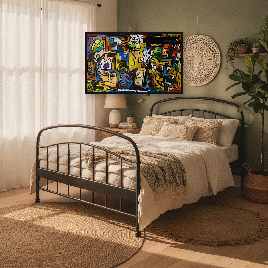Him & Her Canvas Wrap - Lifestyle Room Mockup