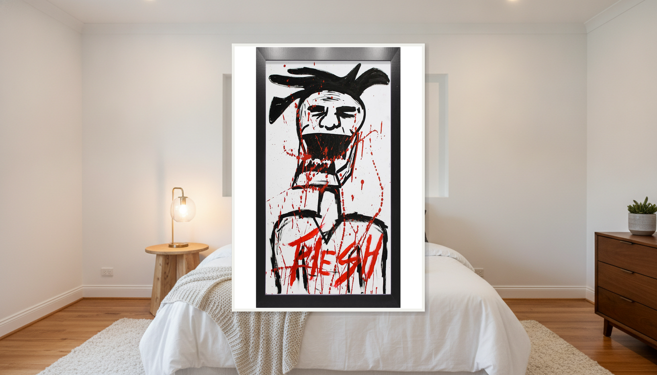 Jin Kazama Vibes - Acrylic on Paper Pre-framed - (18x24) Paper Print