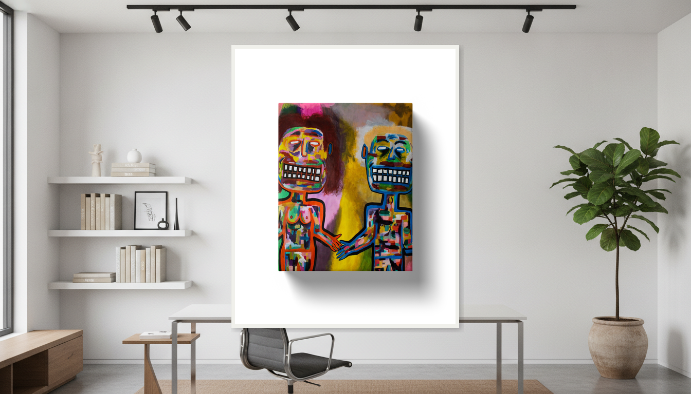 Him & Her Canvas Print