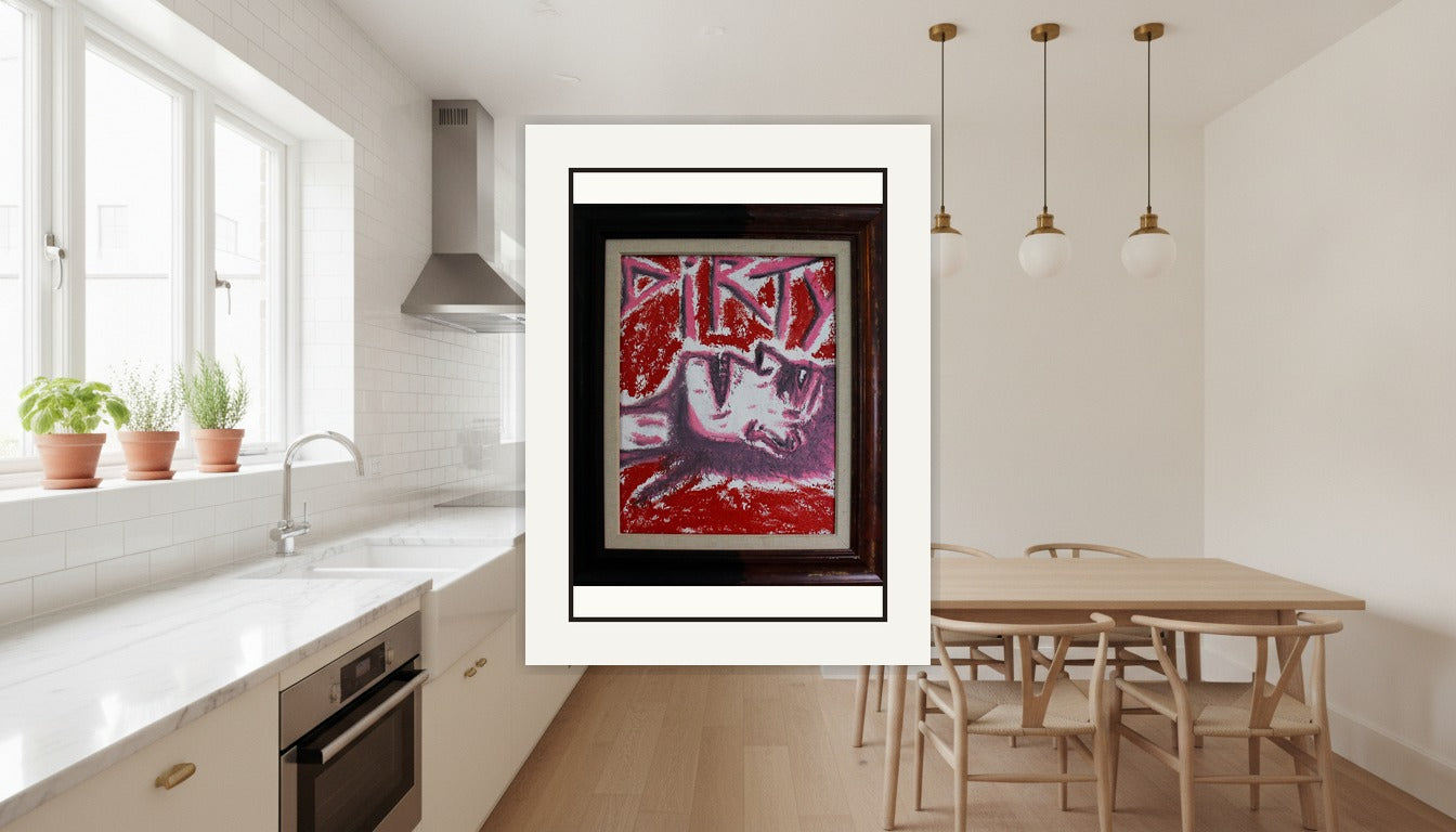 Rattail - Oil on Paper Pre-framed - (18x24) Paper Print