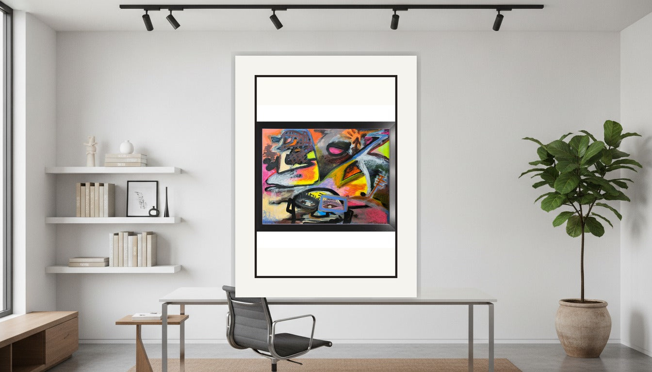 Space Nerd - Oil on Paper Pre-framed - (18x24) Paper Print