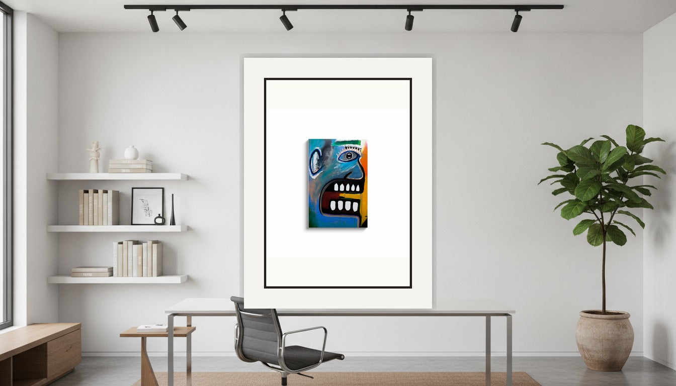 Yell - Acrylic on Canvas Wrap - (26x40) Paper Print