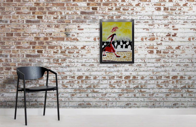Runway Strut - Oil on Paper Pre-framed - Deego Design