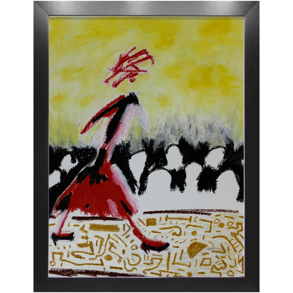 Runway Strut - Oil on Paper Pre-framed - Deego Design