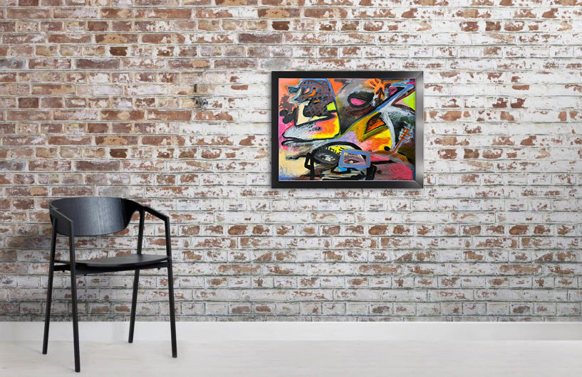 Space Nerd - Oil on Paper Pre-framed - Deego Design